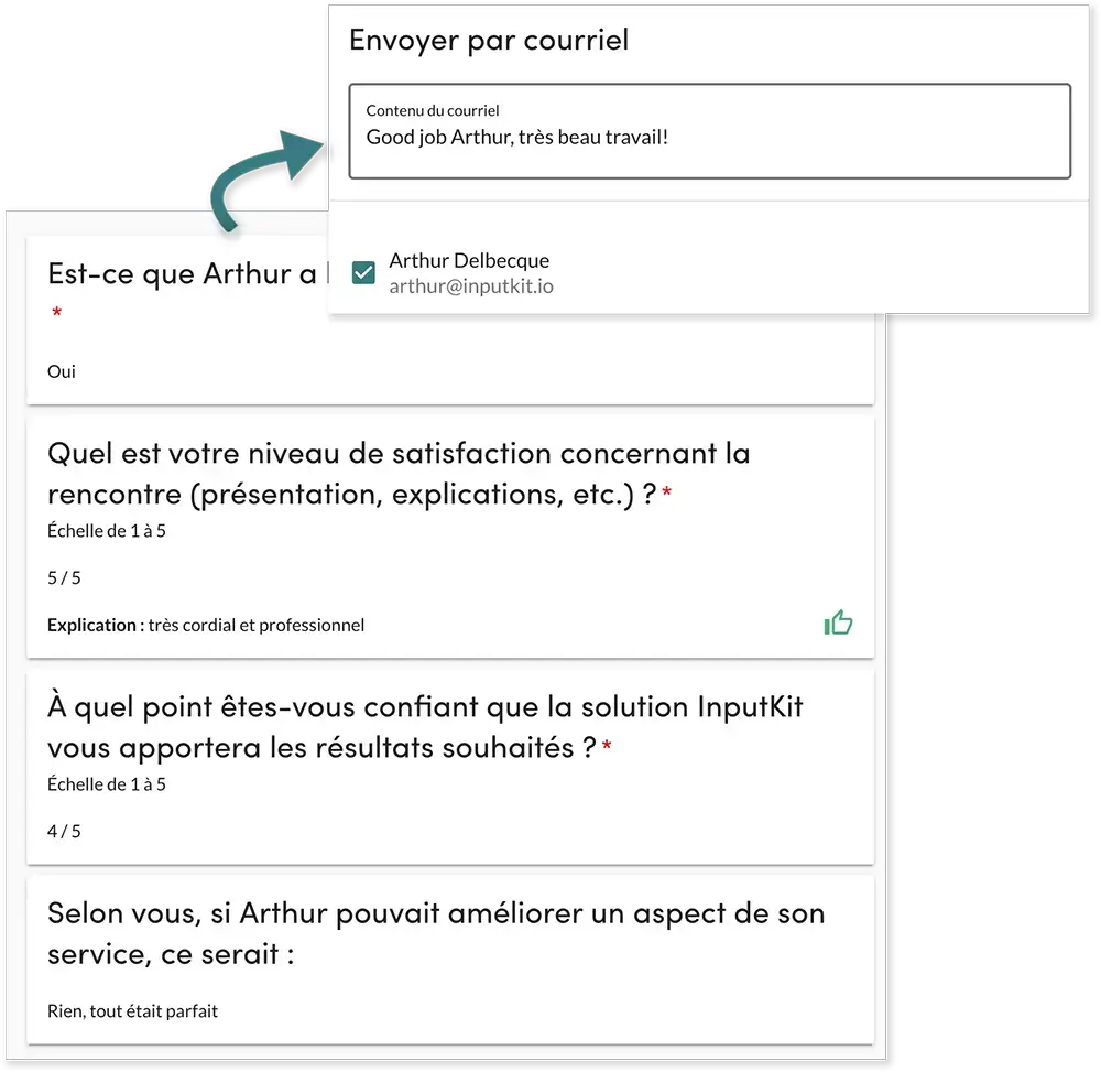 Message pour motiver et reconnaître les employés grâce aux sondages de satisfaction
