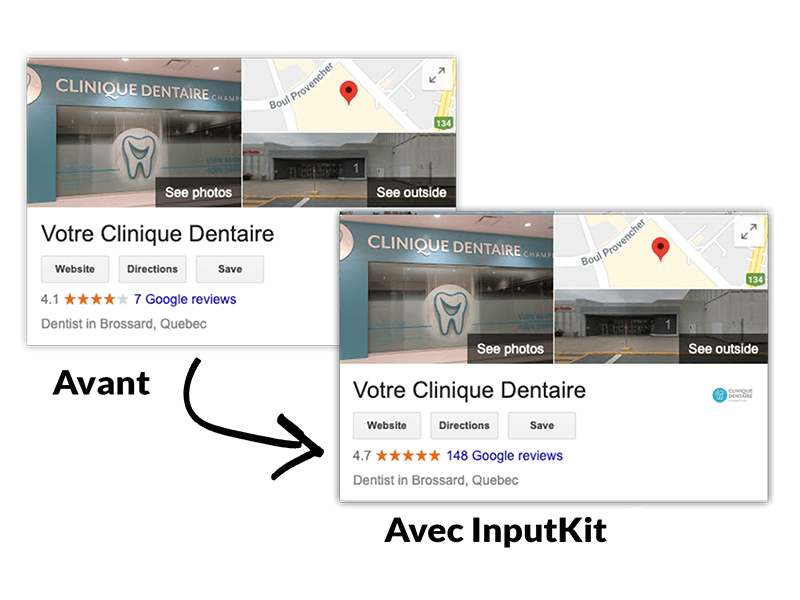 Solution d'avis Google d'InputKit