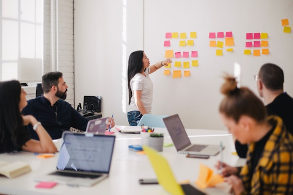 Team discussion to improve workplace collaboration
