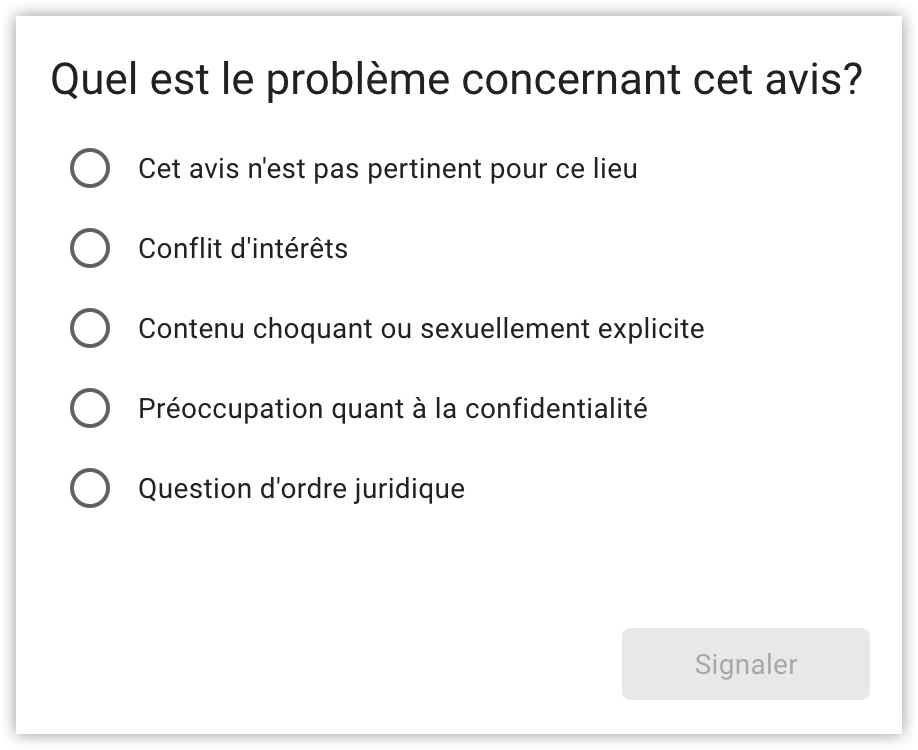 Report the issue to Google