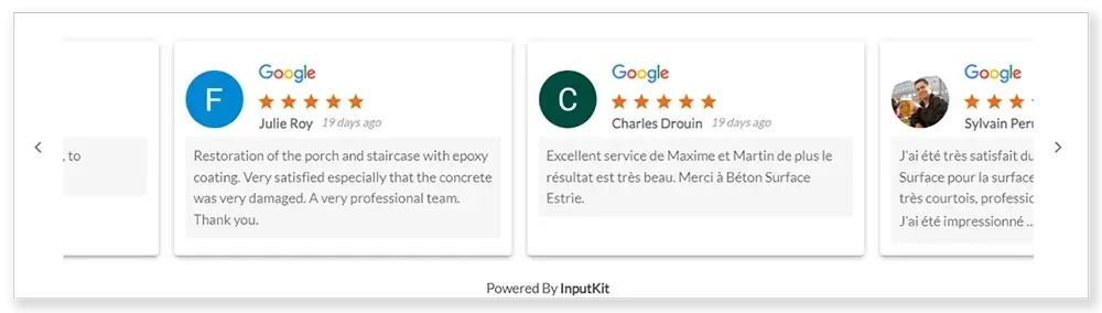 Google reviews widget to build trust with prospects